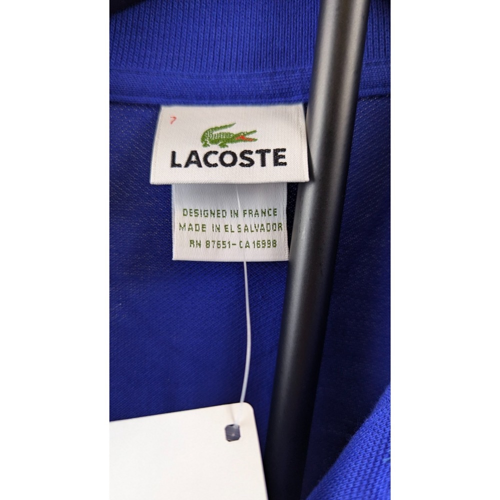 NWT Lacoste Classic Fit Polo Shirt Mens Size 7 XL Blue 100% Cotton Crocodile Log - Picture 5 of 14